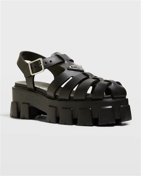 prada rubber logo chunky-sole fisherman sandals|Prada Rubber Logo Chunky.